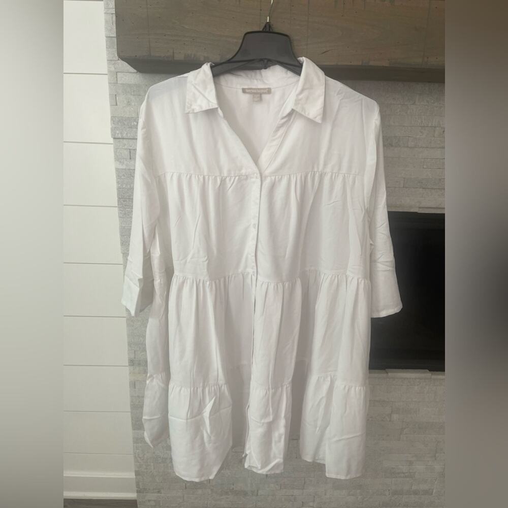 Women’s Within Tiered Shirt Dress with pockets NEW 1X